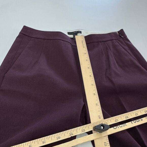 J.Crew Pants Womens 2 Purple Red Martie Bi Stretch High Waist Crop Ankle cotton‎ - Picture 8 of 9